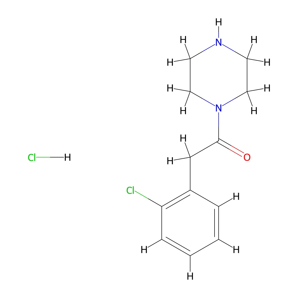 2-(2-Chlorophenyl)-1-(piperazin-1-yl)ethan-1-one hydrochloride molecular structure, CAS 1210013-45-8