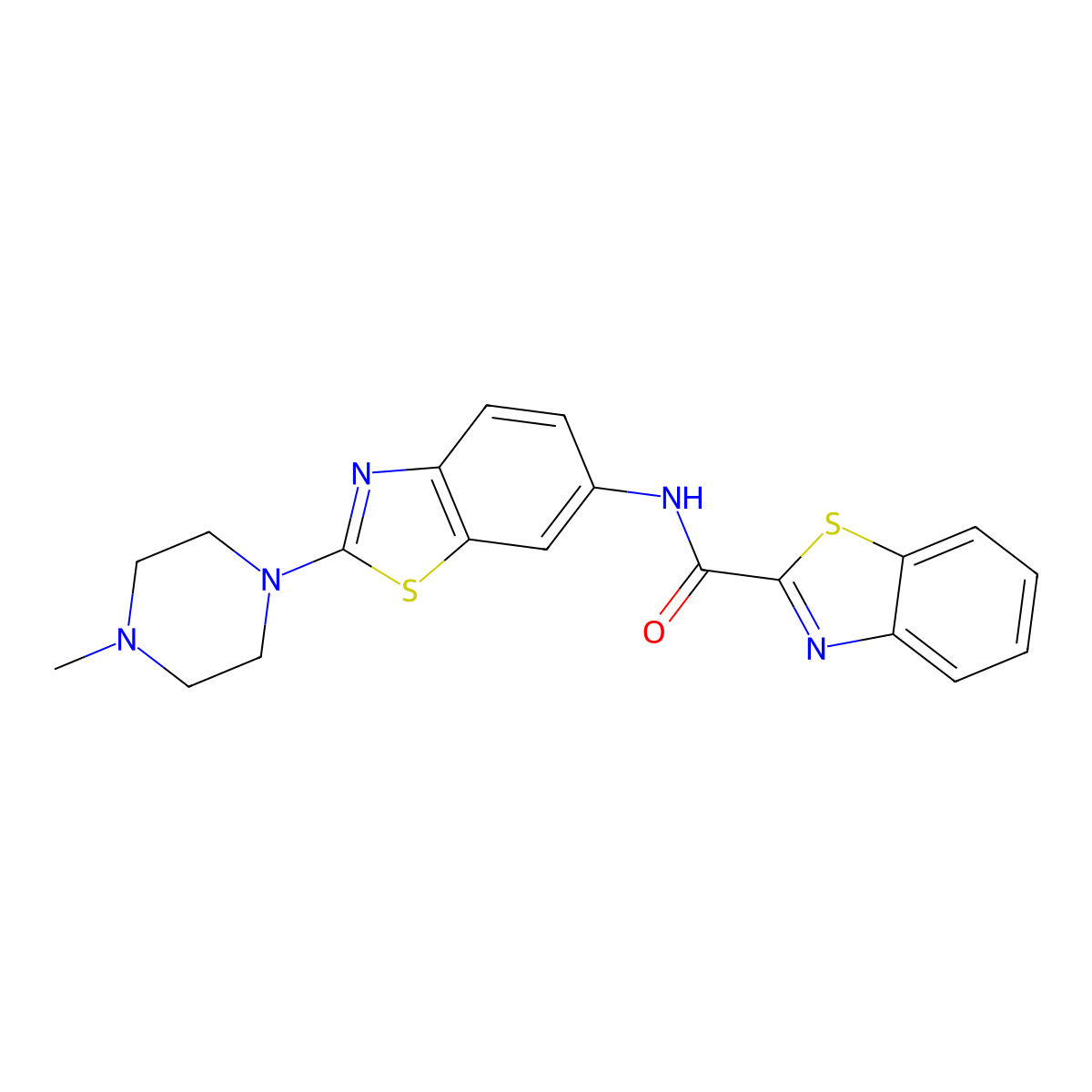 N-(2-(4-methylpiperazin-1-yl)benzo[d]thiazol-6-yl)benzo[d]thiazole-2-carboxamide molecular structure, CAS 1210014-49-5