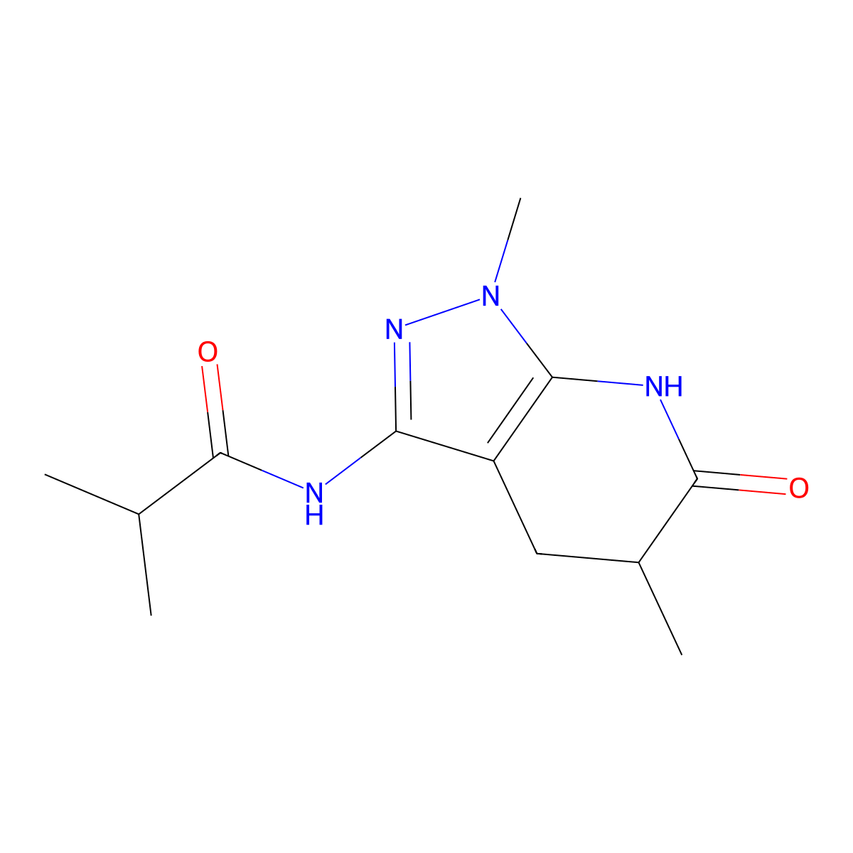 N-(1,5-dimethyl-6-oxo-4,5,6,7-tetrahydro-1H-pyrazolo[3,4-b]pyridin-3-yl)isobutyramide molecular structure, CAS 1210020-22-6