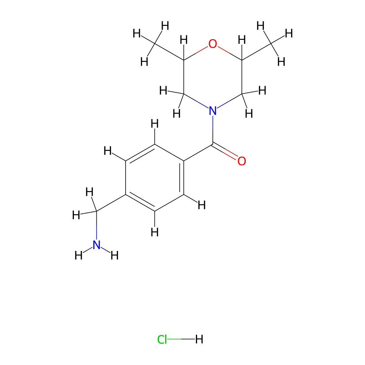 [4-(2,6-Dimethylmorpholine-4-carbonyl)phenyl]methanamine hydrochloride molecular structure, CAS 1210032-03-3