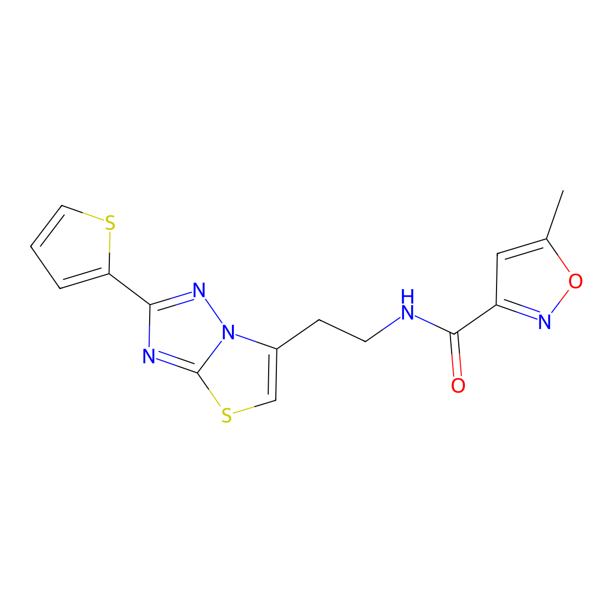 5-methyl-N-(2-(2-(thiophen-2-yl)thiazolo[3,2-b][1,2,4]triazol-6-yl)ethyl)isoxazole-3-carboxamide molecular structure, CAS 1210033-83-2