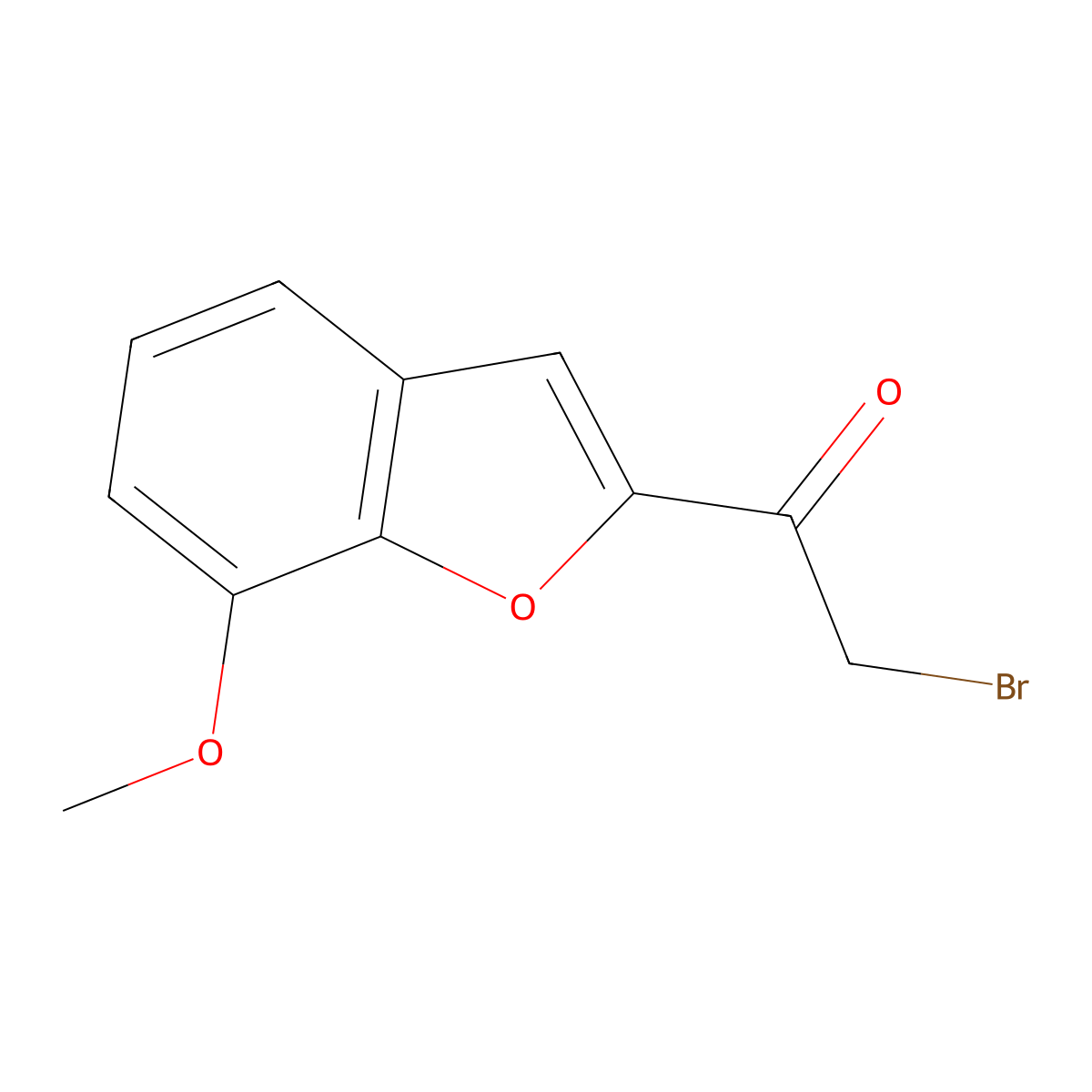 2-Bromo-1-(7-methoxy-1-benzofuran-2-yl)ethan-1-one molecular structure, CAS 1210038-76-8