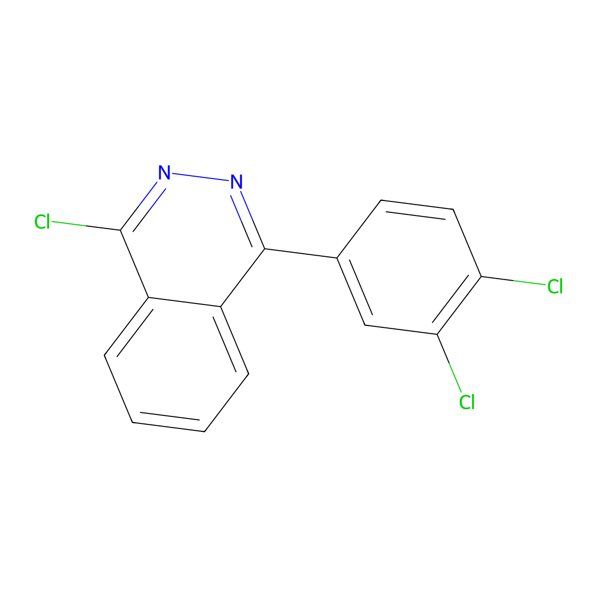 1-Chloro-4-(3,4-dichlorophenyl)phthalazine molecular structure, CAS 121004-95-3