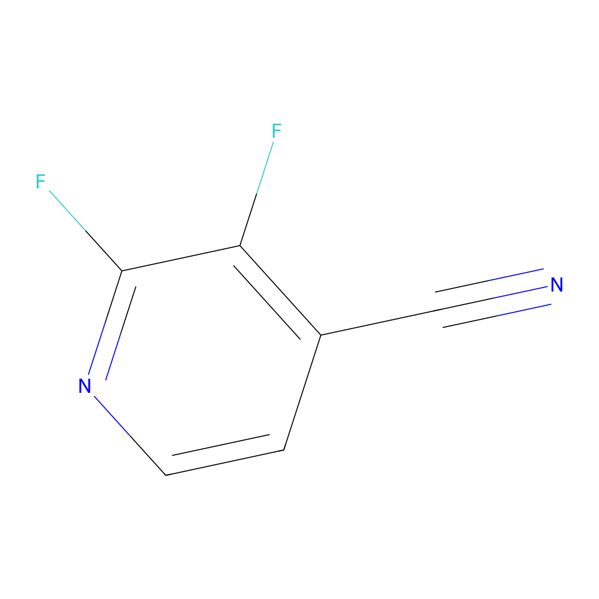 2,3-Difluoropyridine-4-carbonitrile molecular structure, CAS 1210041-67-0