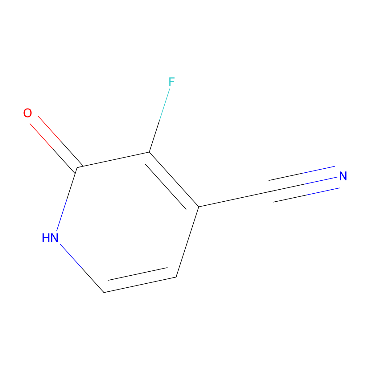 3-Fluoro-1,2-dihydro-2-oxo-4-pyridinecarbonitrile molecular structure, CAS 1210041-68-1
