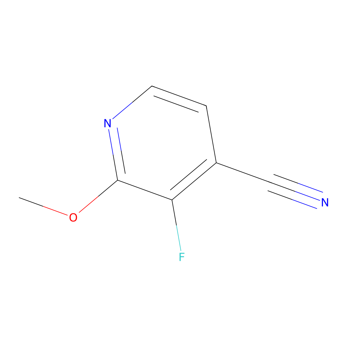 3-Fluoro-2-methoxy-4-pyridinecarbonitrile molecular structure, CAS 1210041-69-2
