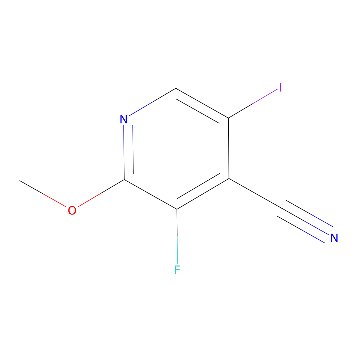 3-Fluoro-5-iodo-2-methoxy-4-pyridinecarbonitrile molecular structure, CAS 1210041-70-5