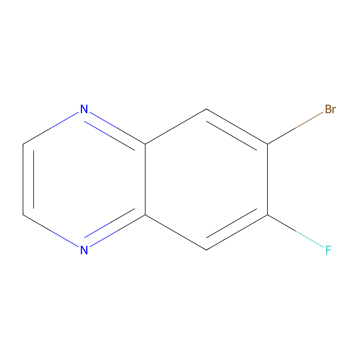 6-Bromo-7-fluoroquinoxaline molecular structure, CAS 1210047-55-4