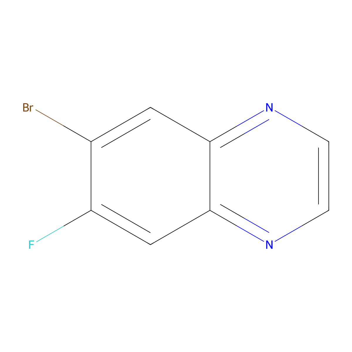 6-Bromo-7-fluoroquinoxaline molecular structure, CAS 1210047-55-4