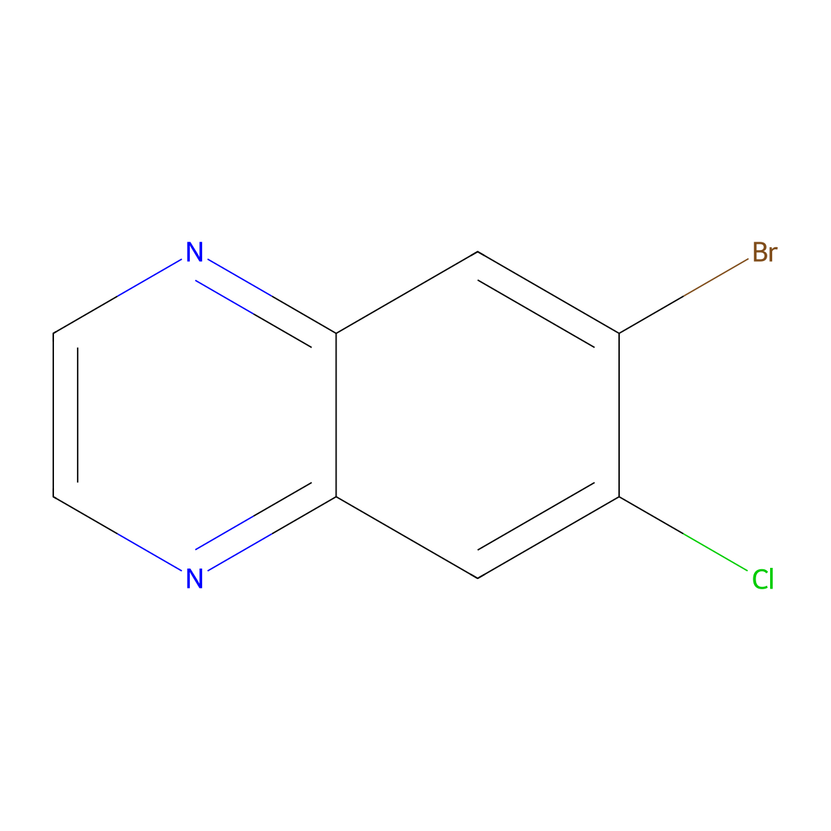 6-Bromo-7-chloroquinoxaline molecular structure, CAS 1210047-58-7