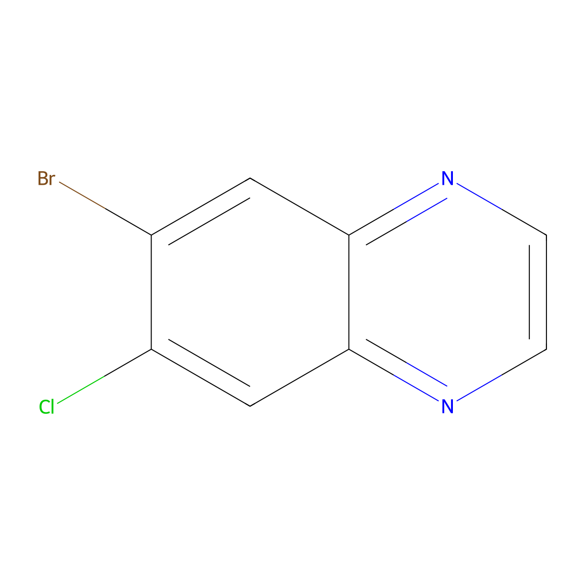 6-Bromo-7-chloroquinoxaline molecular structure, CAS 1210047-58-7