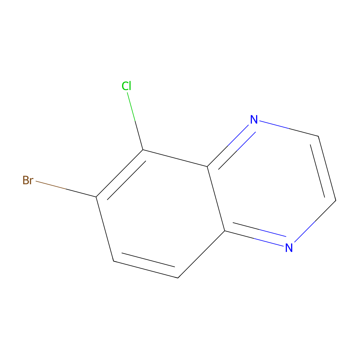 6-Bromo-5-chloroquinoxaline molecular structure, CAS 1210047-63-4