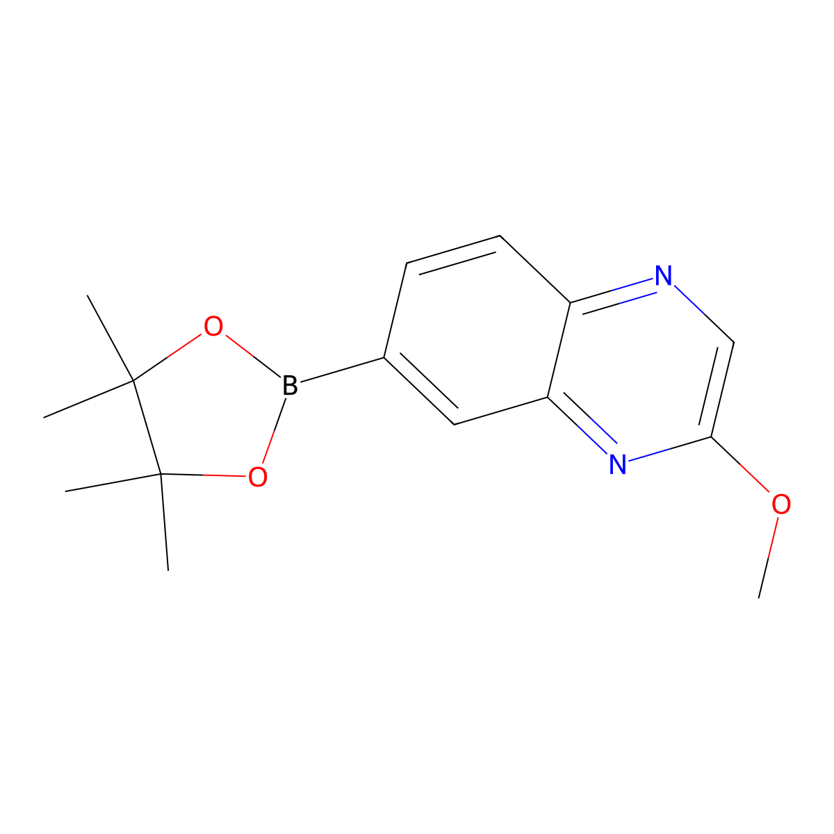 2-Methoxy-7-(4,4,5,5-tetramethyl-1,3,2-dioxaborolan-2-YL)quinoxaline molecular structure, CAS 1210047-82-7
