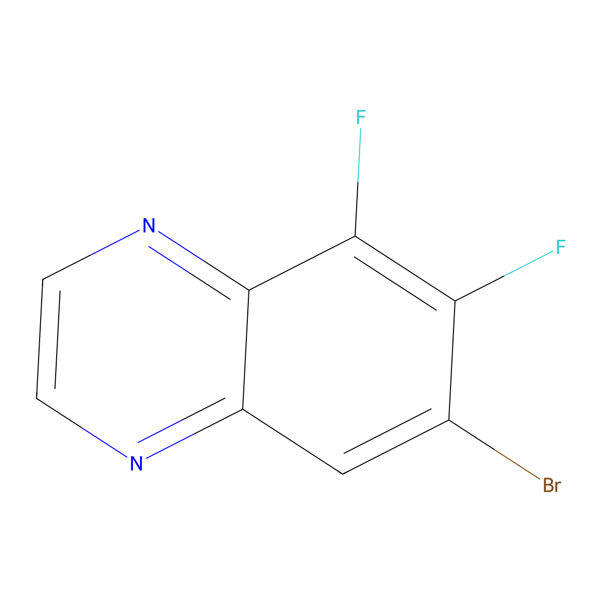 7-Bromo-5,6-difluoroquinoxaline molecular structure, CAS 1210048-13-7