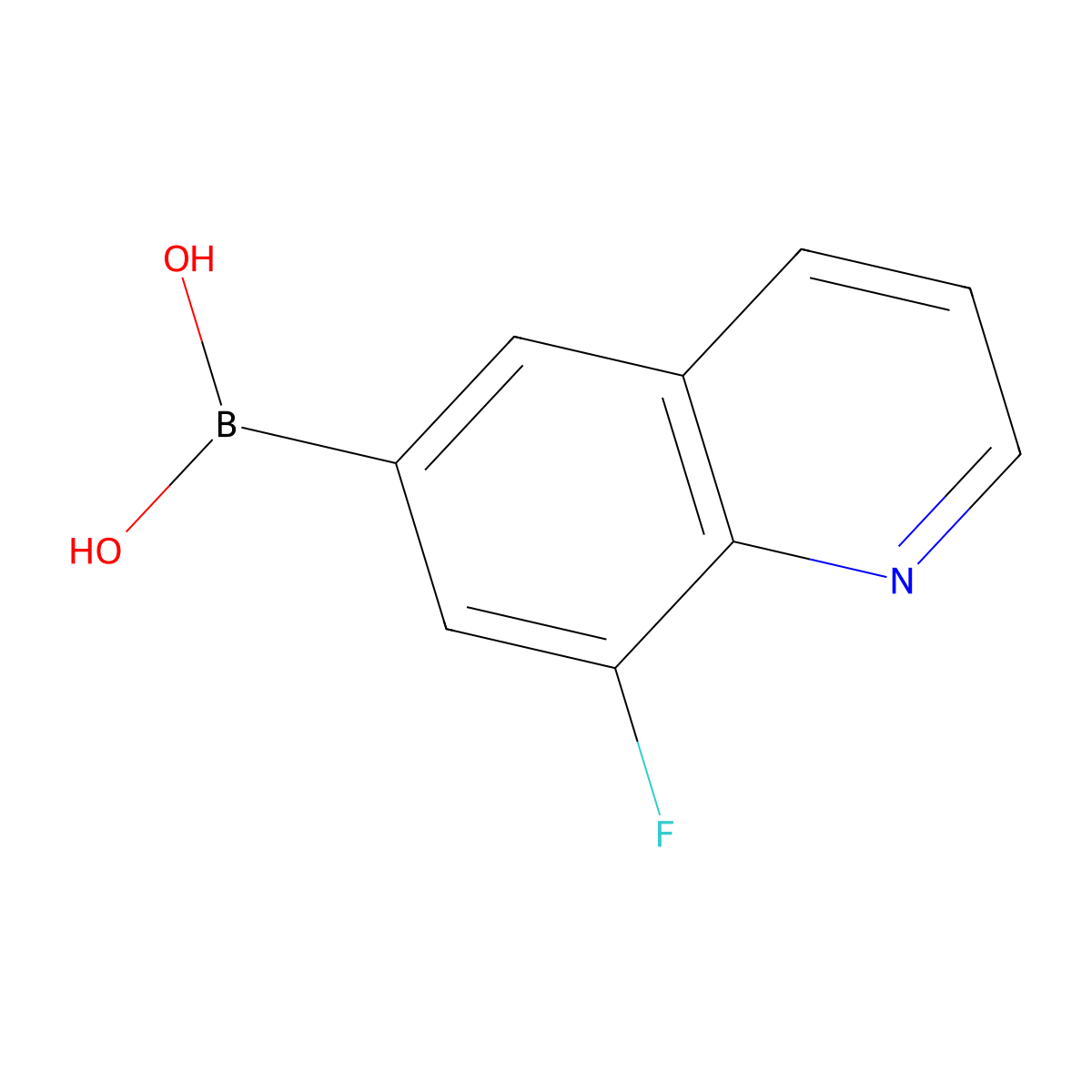(8-Fluoroquinolin-6-yl)boronic acid molecular structure, CAS 1210048-29-5