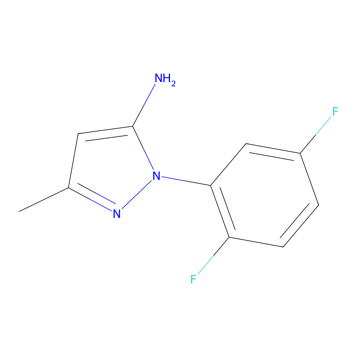 1-(2,5-Difluorophenyl)-3-methyl-1H-pyrazol-5-amine molecular structure, CAS 1210048-48-8