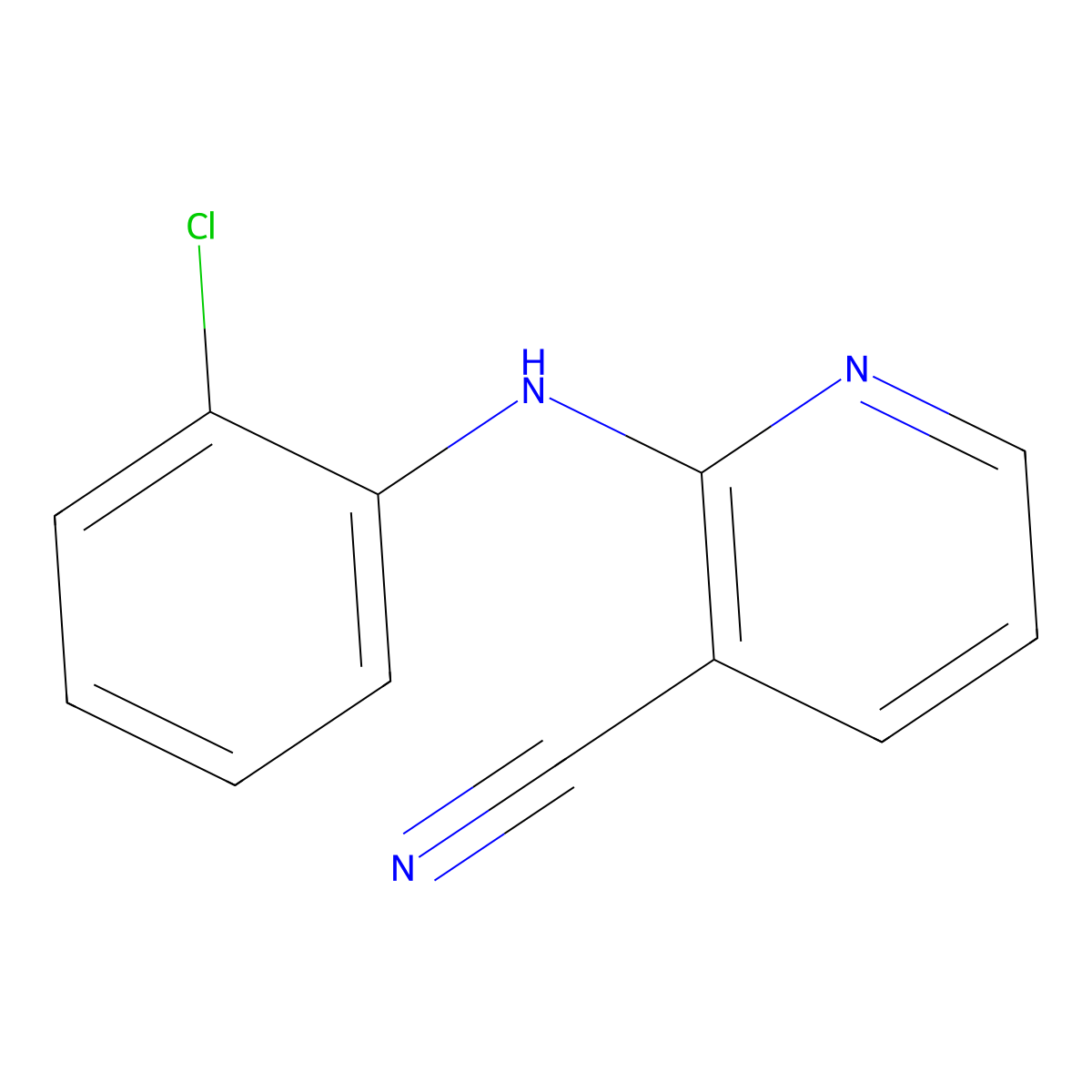 2-((2-Chlorophenyl)amino)nicotinonitrile molecular structure, CAS 121005-01-4