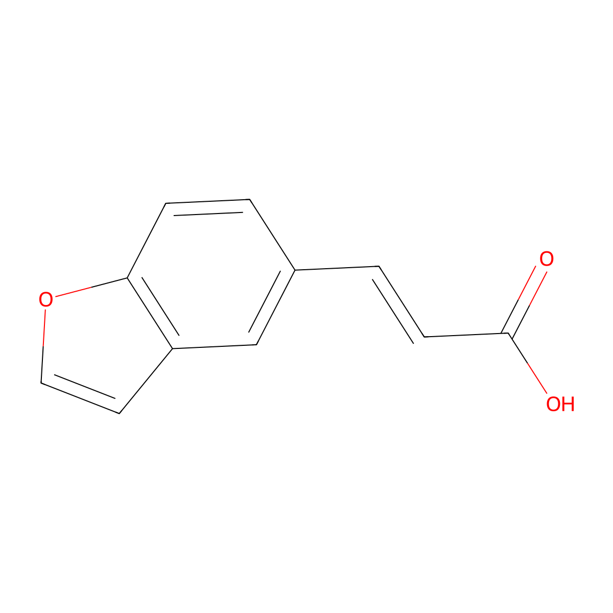(2E)-3-(1-benzofuran-5-yl)prop-2-enoic acid molecular structure, CAS 1210059-73-6