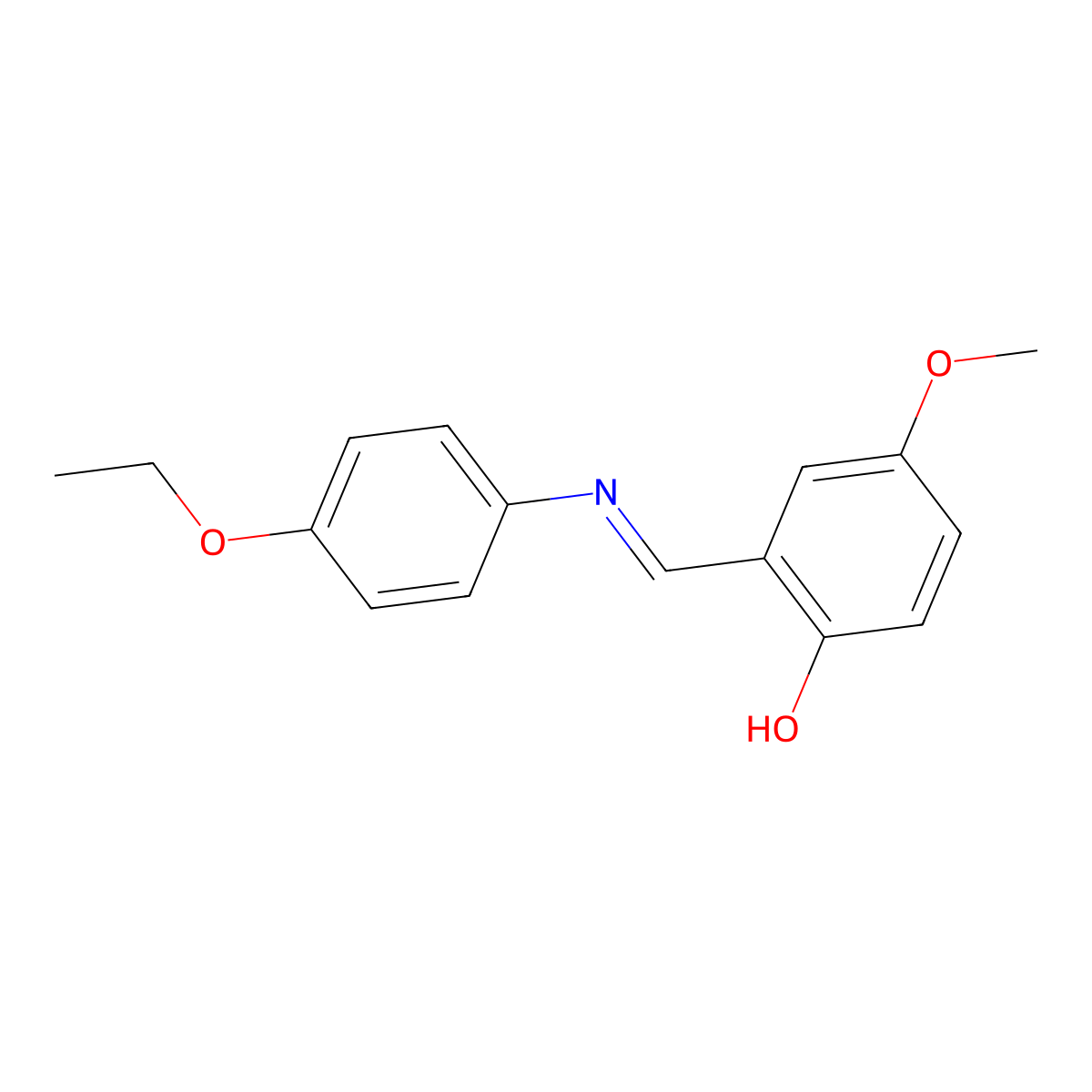 2-{(E)-[(4-ethoxyphenyl)imino]methyl}-4-methoxyphenol molecular structure, CAS 1210069-31-0