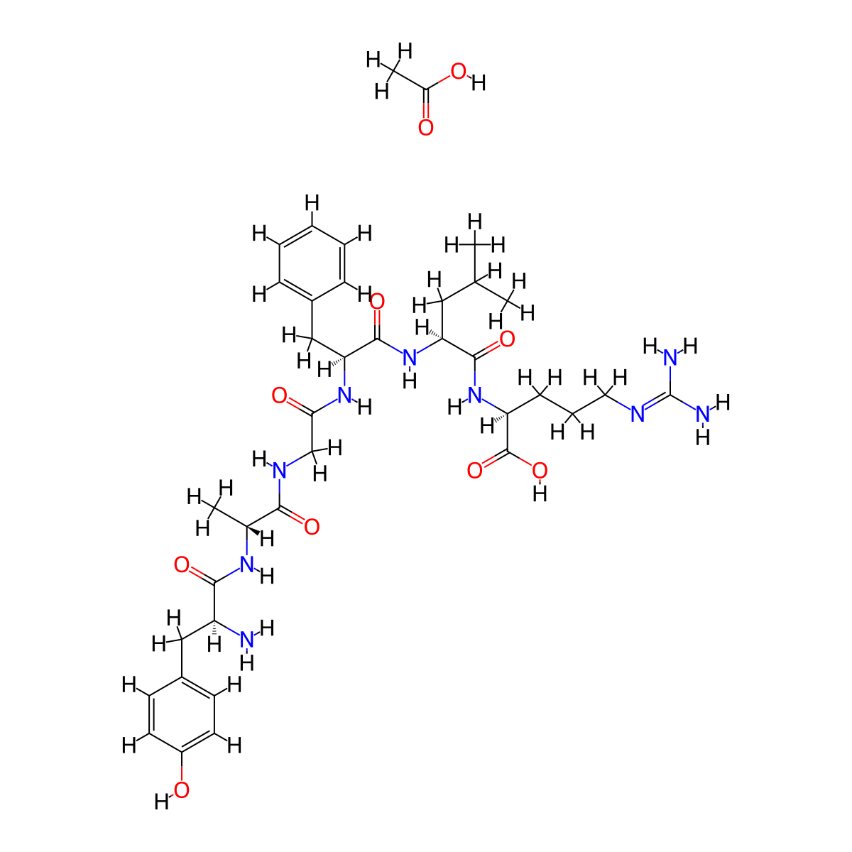 Dalargin acetate molecular structure, CAS 1210069-58-1