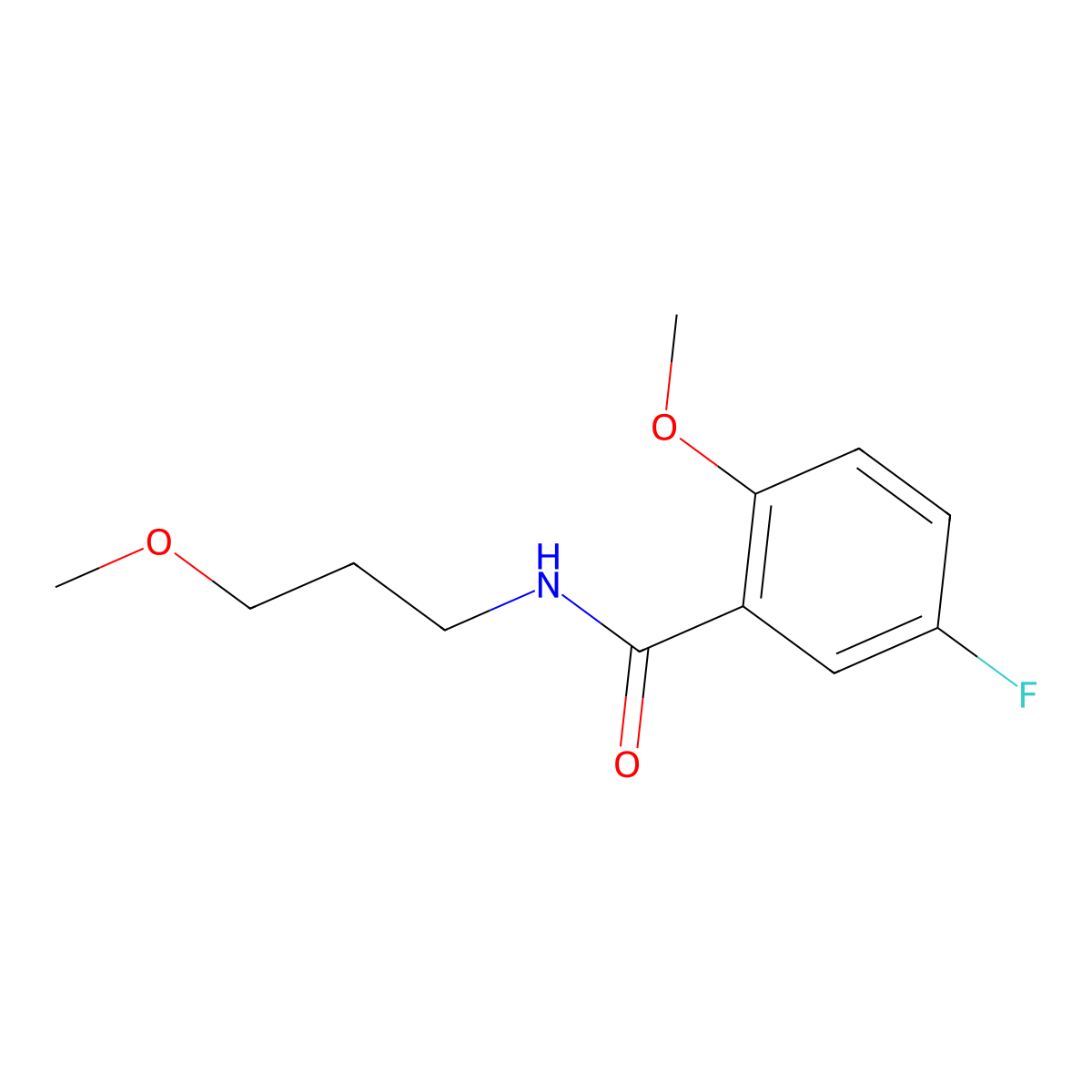 5-fluoro-2-methoxy-N-(3-methoxypropyl)benzamide molecular structure, CAS 1210122-89-6