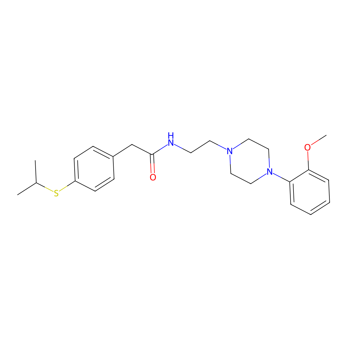 2-(4-(isopropylthio)phenyl)-N-(2-(4-(2-methoxyphenyl)piperazin-1-yl)ethyl)acetamide molecular structure, CAS 1210123-72-0