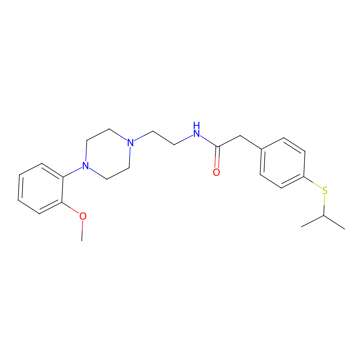 2-(4-(isopropylthio)phenyl)-N-(2-(4-(2-methoxyphenyl)piperazin-1-yl)ethyl)acetamide molecular structure, CAS 1210123-72-0