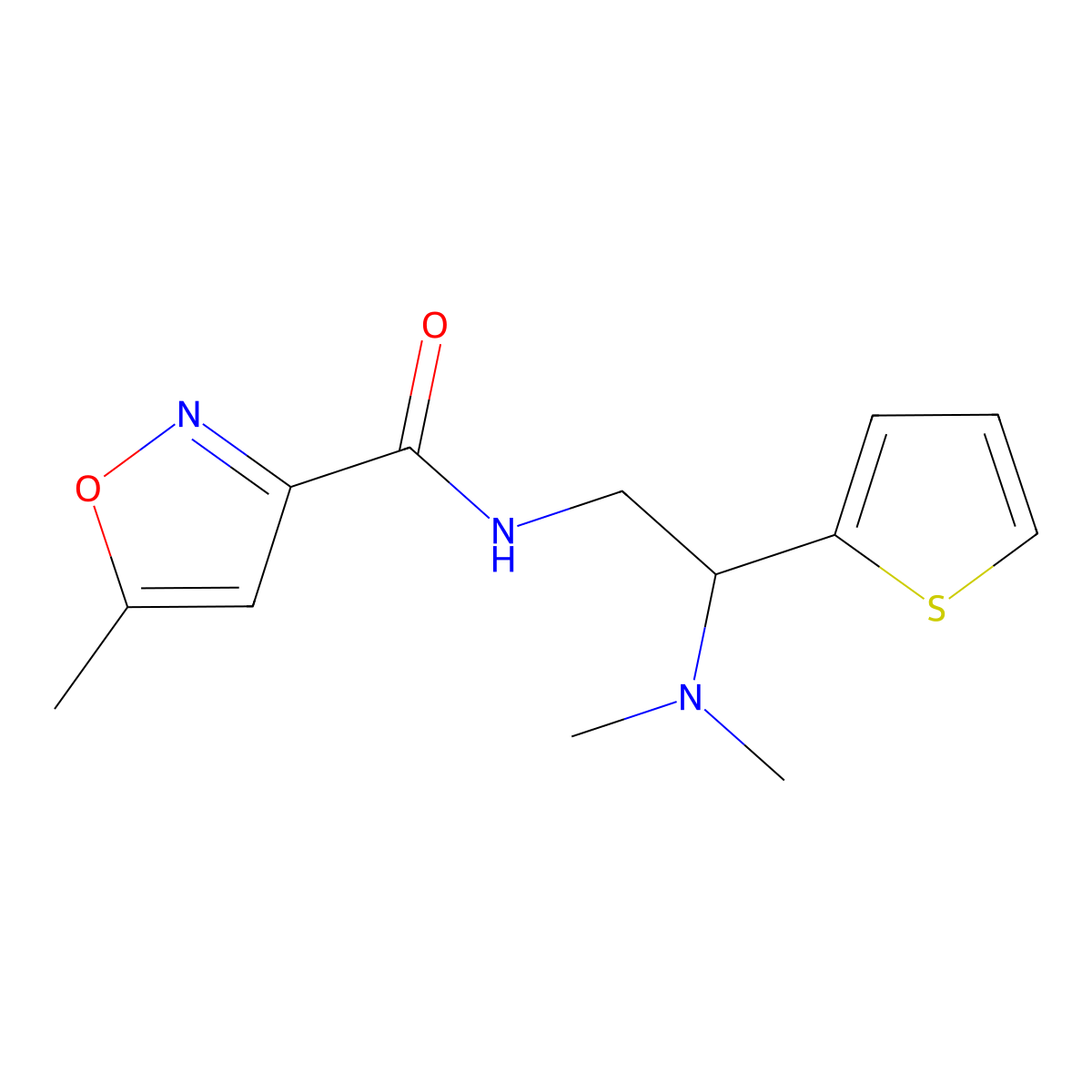 N-(2-(dimethylamino)-2-(thiophen-2-yl)ethyl)-5-methylisoxazole-3-carboxamide molecular structure, CAS 1210123-90-2