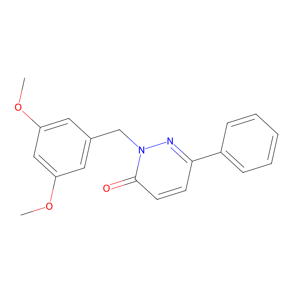 2-(3,5-dimethoxybenzyl)-6-phenylpyridazin-3(2H)-one molecular structure, CAS 1210129-46-6