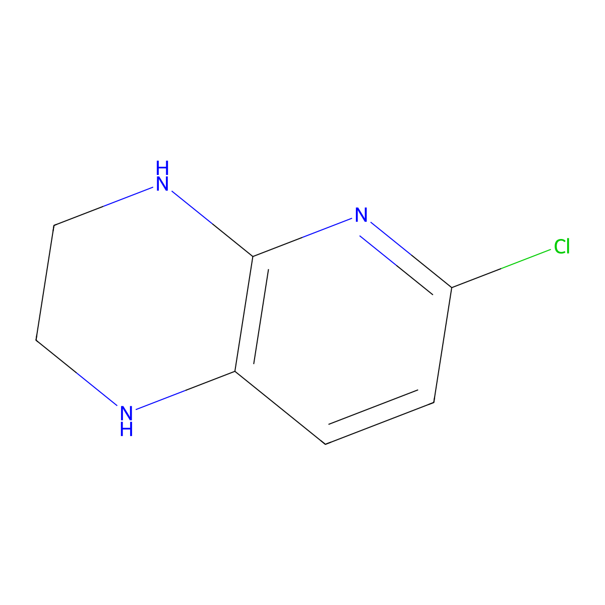 6-chloro-1H,2H,3H,4H-pyrido(2,3-b)pyrazine molecular structure, CAS 1210129-64-8