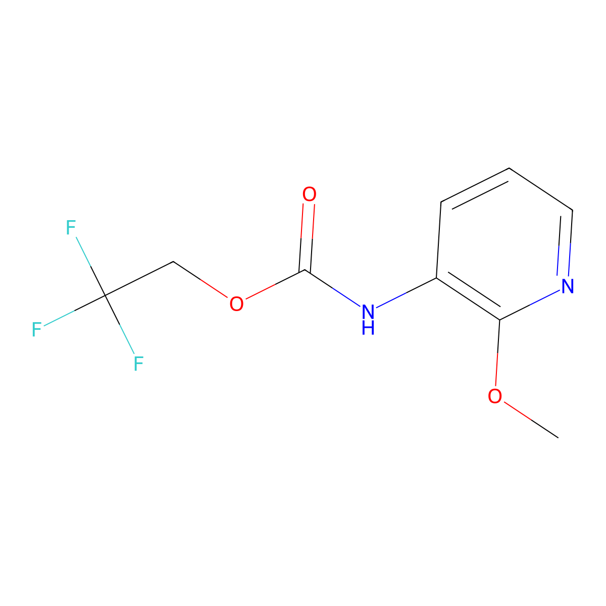 2,2,2-trifluoroethyl N-(2-methoxypyridin-3-yl)carbamate molecular structure, CAS 1210138-46-7