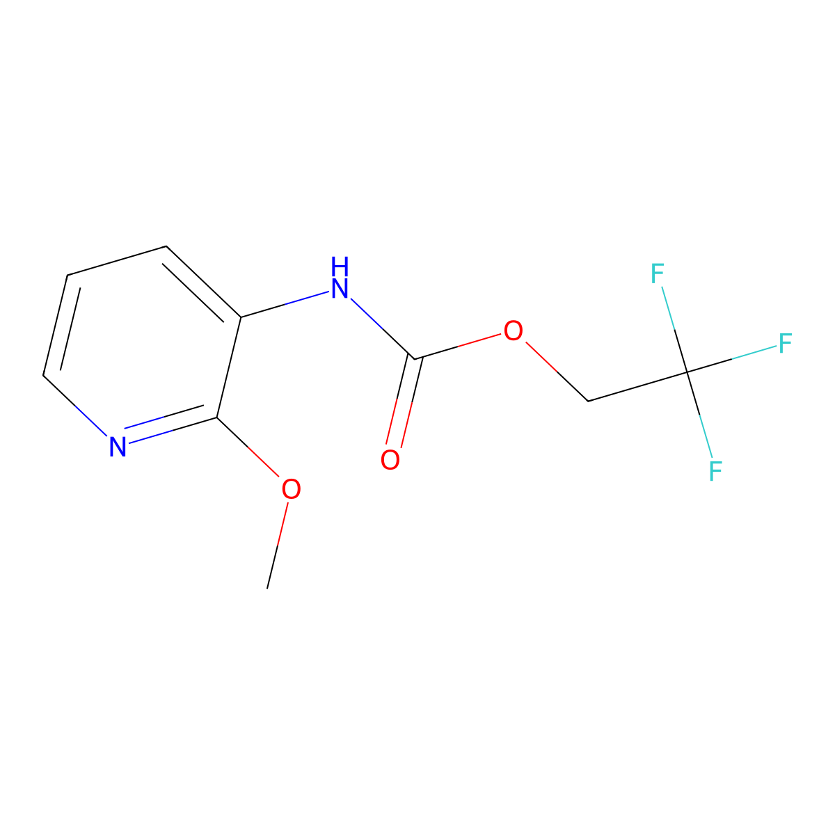 2,2,2-trifluoroethyl N-(2-methoxypyridin-3-yl)carbamate molecular structure, CAS 1210138-46-7