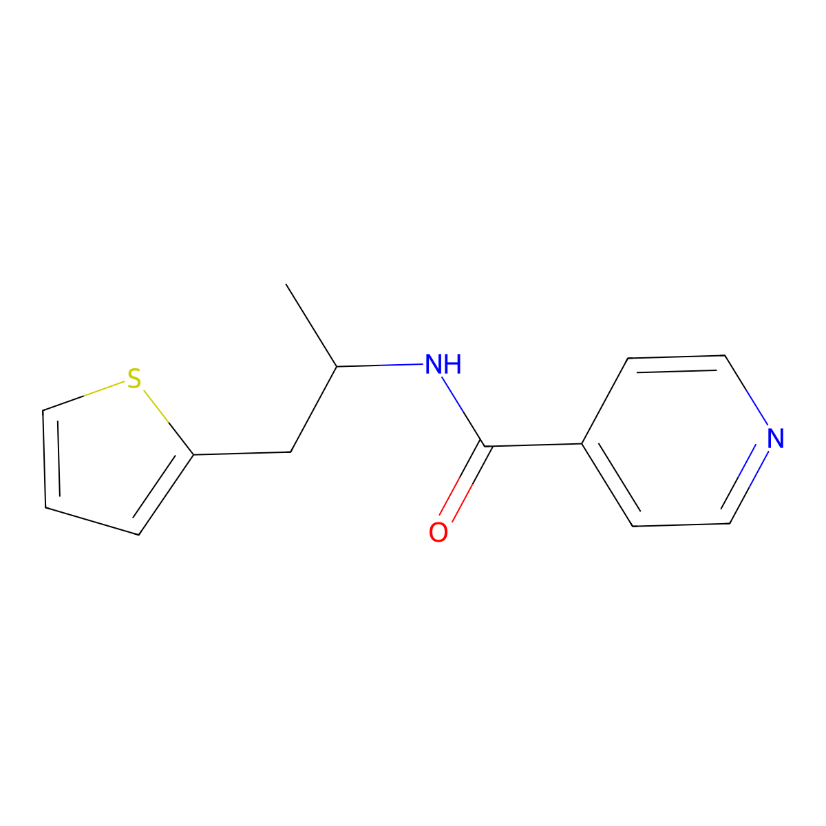 N-(1-(thiophen-2-yl)propan-2-yl)isonicotinamide molecular structure, CAS 1210148-61-0