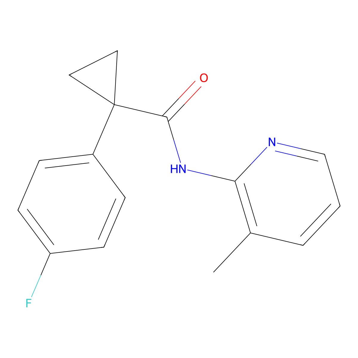 1-(4-fluorophenyl)-N-(3-methylpyridin-2-yl)cyclopropane-1-carboxamide molecular structure, CAS 1210151-86-2