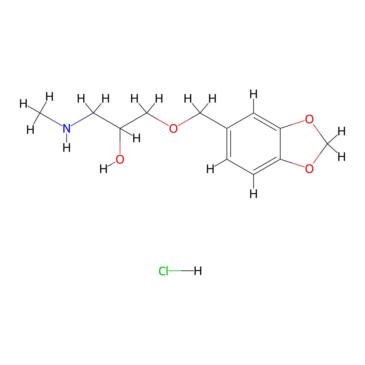 [3-(2H-1,3-benzodioxol-5-ylmethoxy)-2-hydroxypropyl](methyl)amine hydrochloride molecular structure, CAS 1210154-61-2
