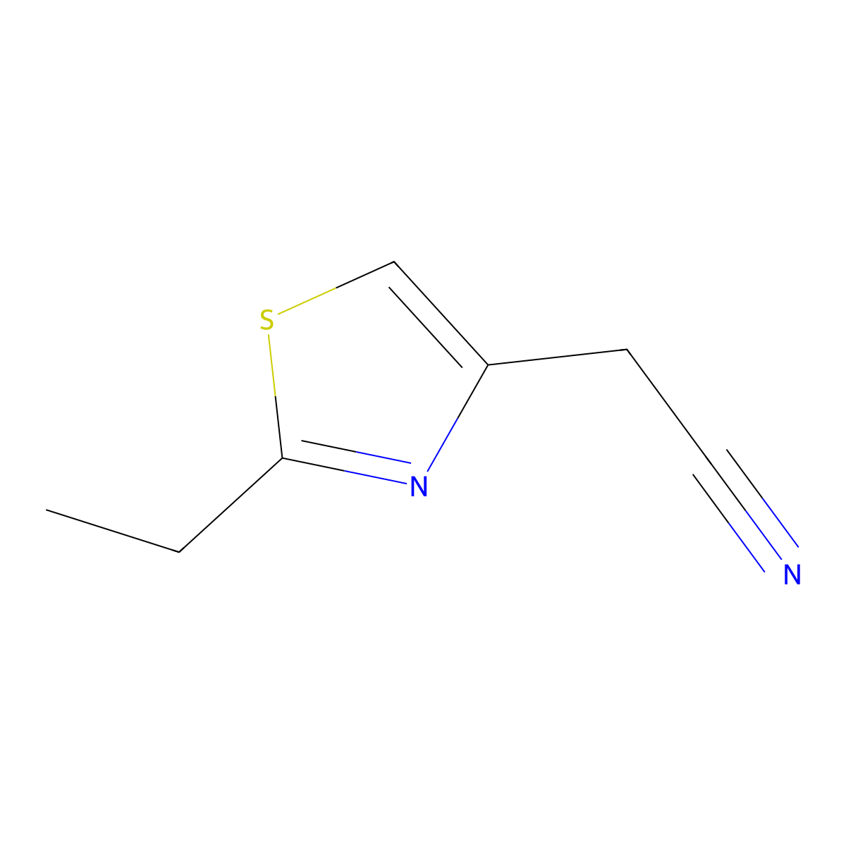 2-(2-Ethyl-1,3-thiazol-4-yl)acetonitrile molecular structure, CAS 1210155-66-0