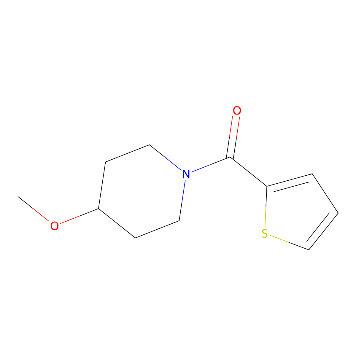 (4-Methoxypiperidin-1-yl)(thiophen-2-yl)methanone molecular structure, CAS 1210156-05-0