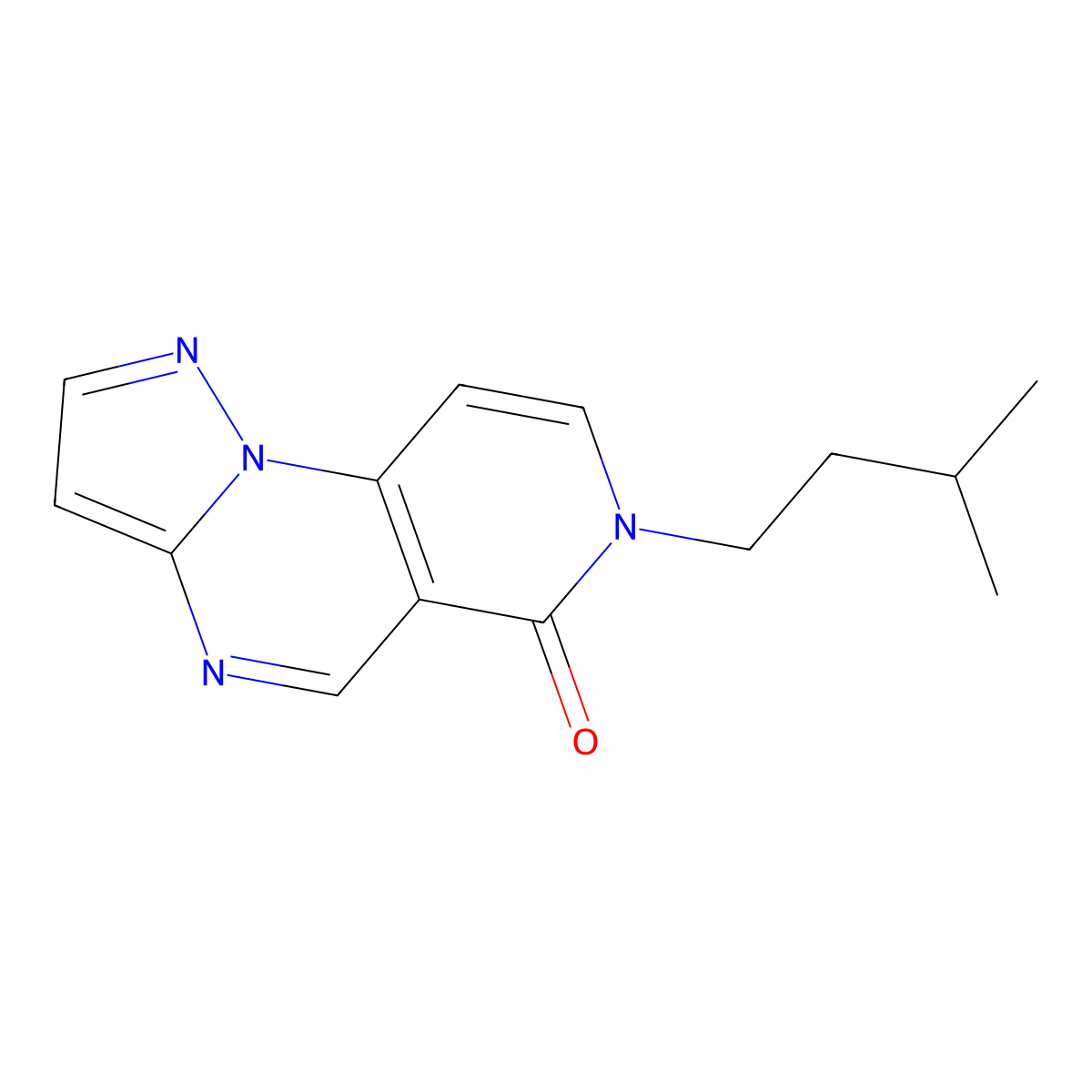 7-isopentylpyrazolo[1,5-a]pyrido[3,4-e]pyrimidin-6(7H)-one molecular structure, CAS 1210157-16-6