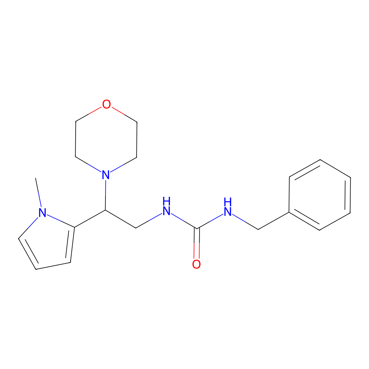 1-benzyl-3-(2-(1-methyl-1H-pyrrol-2-yl)-2-morpholinoethyl)urea molecular structure, CAS 1210163-05-5