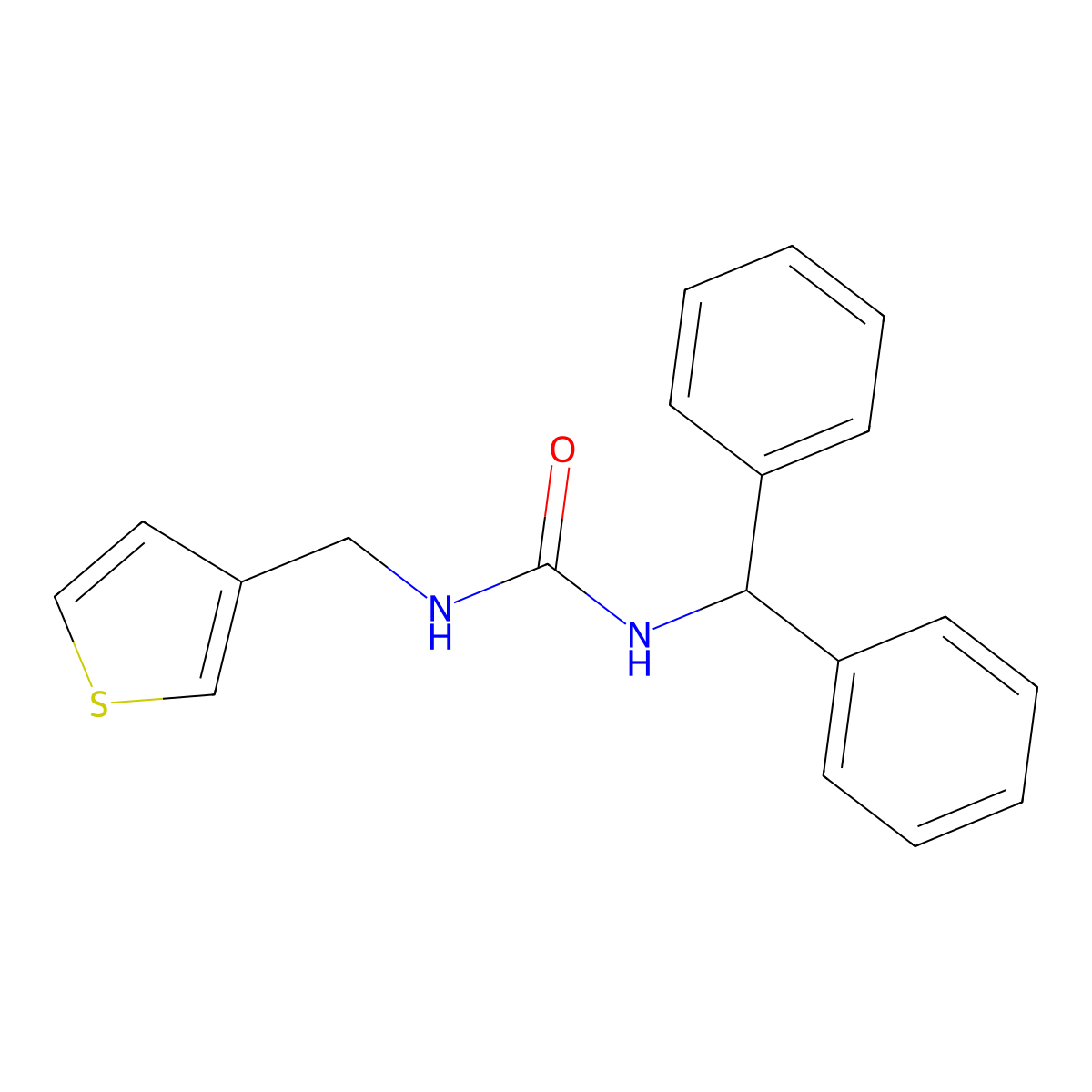 1-Benzhydryl-3-(thiophen-3-ylmethyl)urea molecular structure, CAS 1210165-05-1