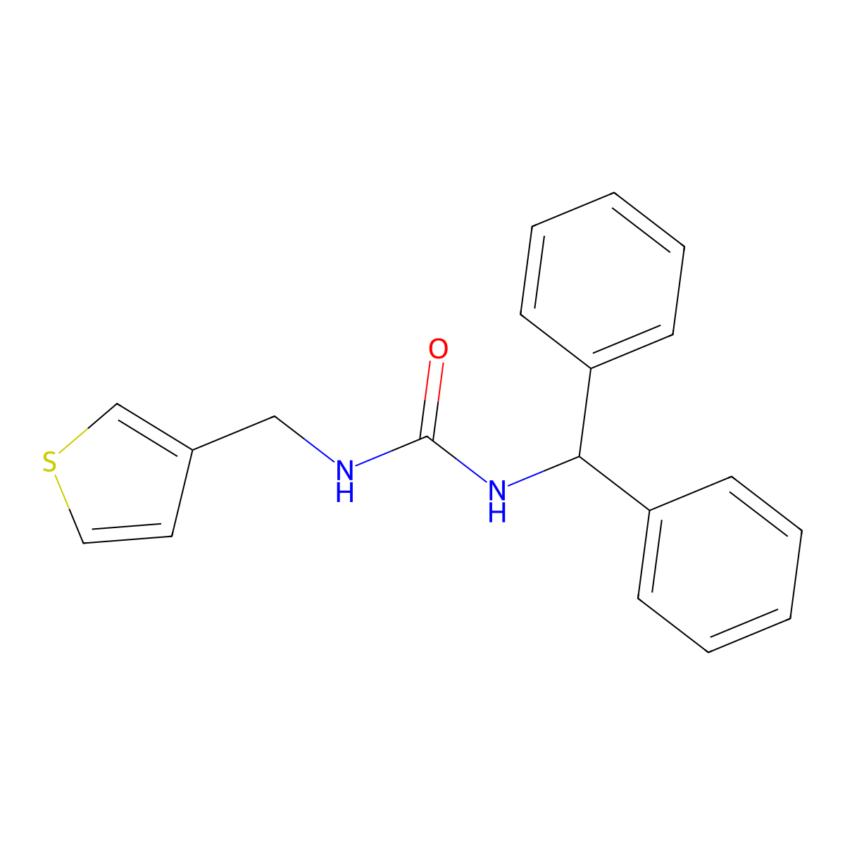1-Benzhydryl-3-(thiophen-3-ylmethyl)urea molecular structure, CAS 1210165-05-1