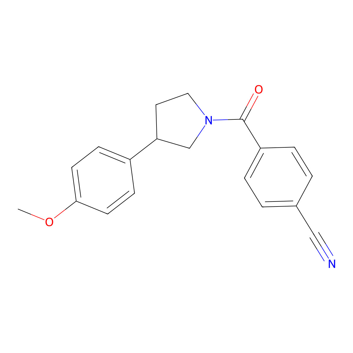 4-(3-(4-Methoxyphenyl)pyrrolidine-1-carbonyl)benzonitrile molecular structure, CAS 1210168-42-5