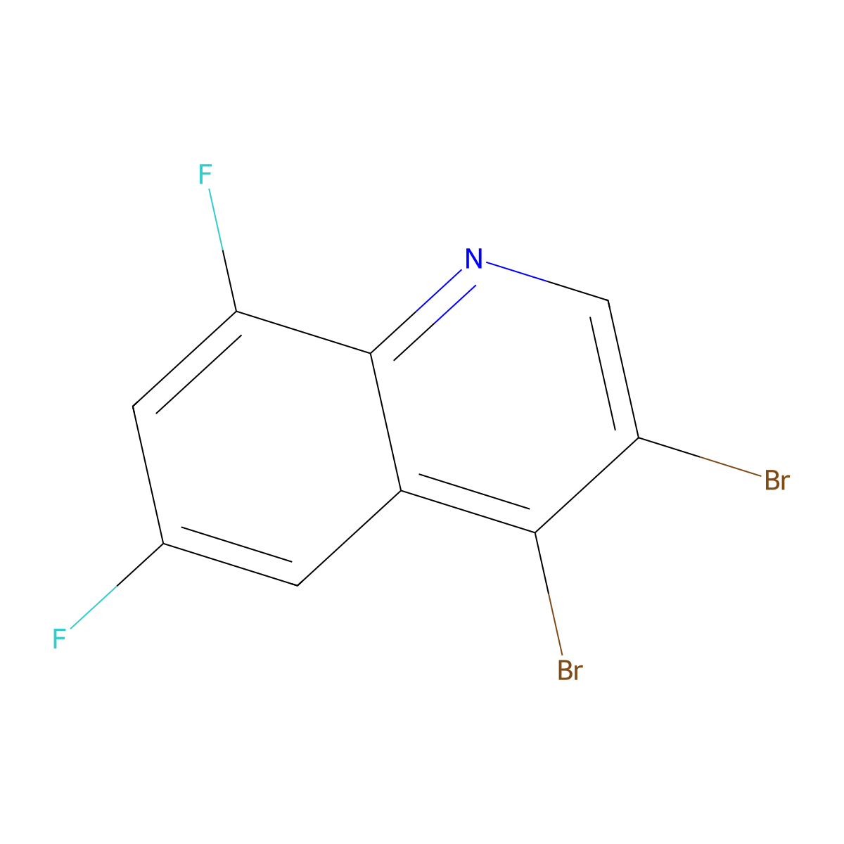3,4-Dibromo-6,8-difluoroquinoline molecular structure, CAS 1210168-52-7