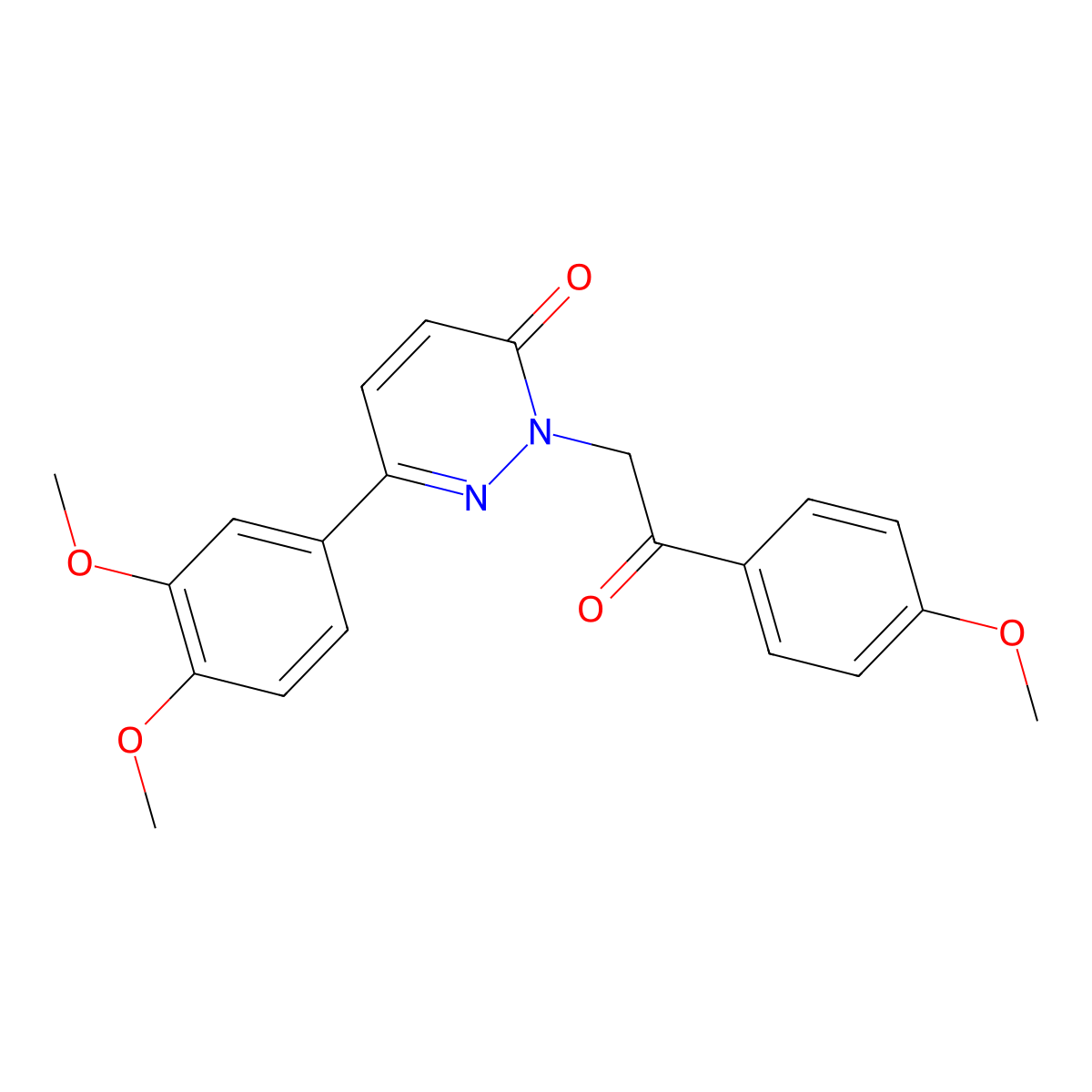 6-(3,4-dimethoxyphenyl)-2-(2-(4-methoxyphenyl)-2-oxoethyl)pyridazin-3(2H)-one molecular structure, CAS 1210169-24-6