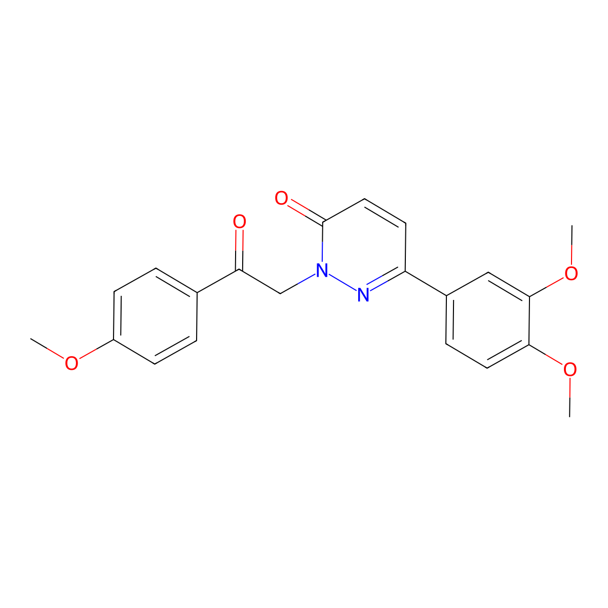 6-(3,4-dimethoxyphenyl)-2-(2-(4-methoxyphenyl)-2-oxoethyl)pyridazin-3(2H)-one molecular structure, CAS 1210169-24-6
