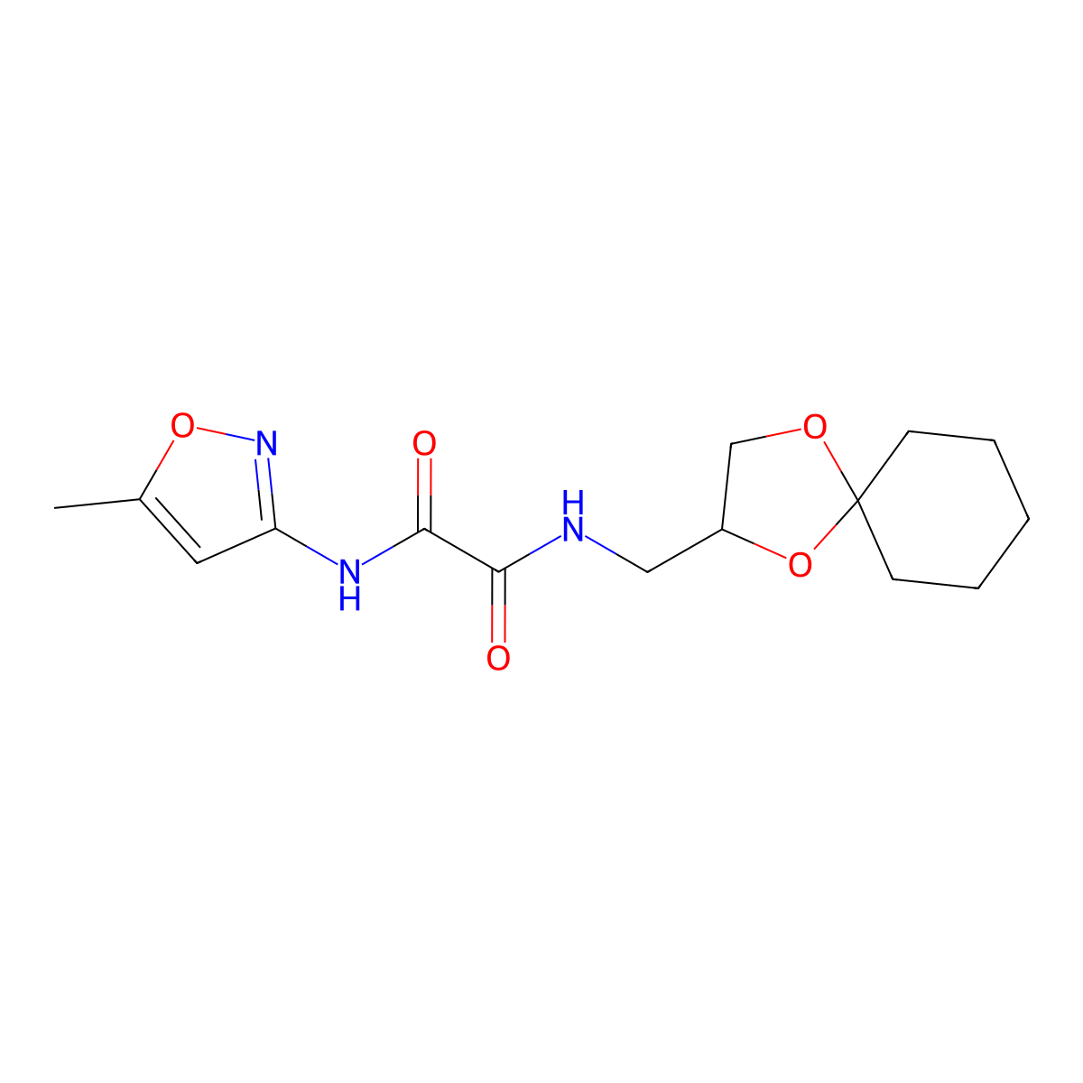 N1-(1,4-dioxaspiro[4.5]decan-2-ylmethyl)-N2-(5-methylisoxazol-3-yl)oxalamide molecular structure, CAS 1210170-37-8