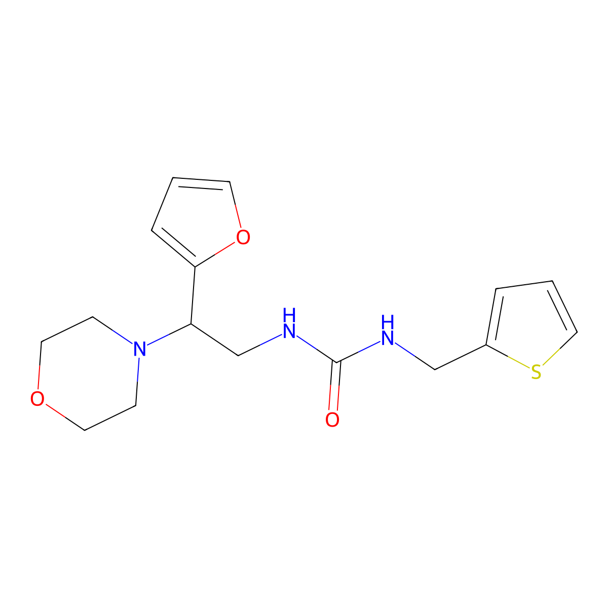 1-(2-(Furan-2-yl)-2-morpholinoethyl)-3-(thiophen-2-ylmethyl)urea molecular structure, CAS 1210176-38-7