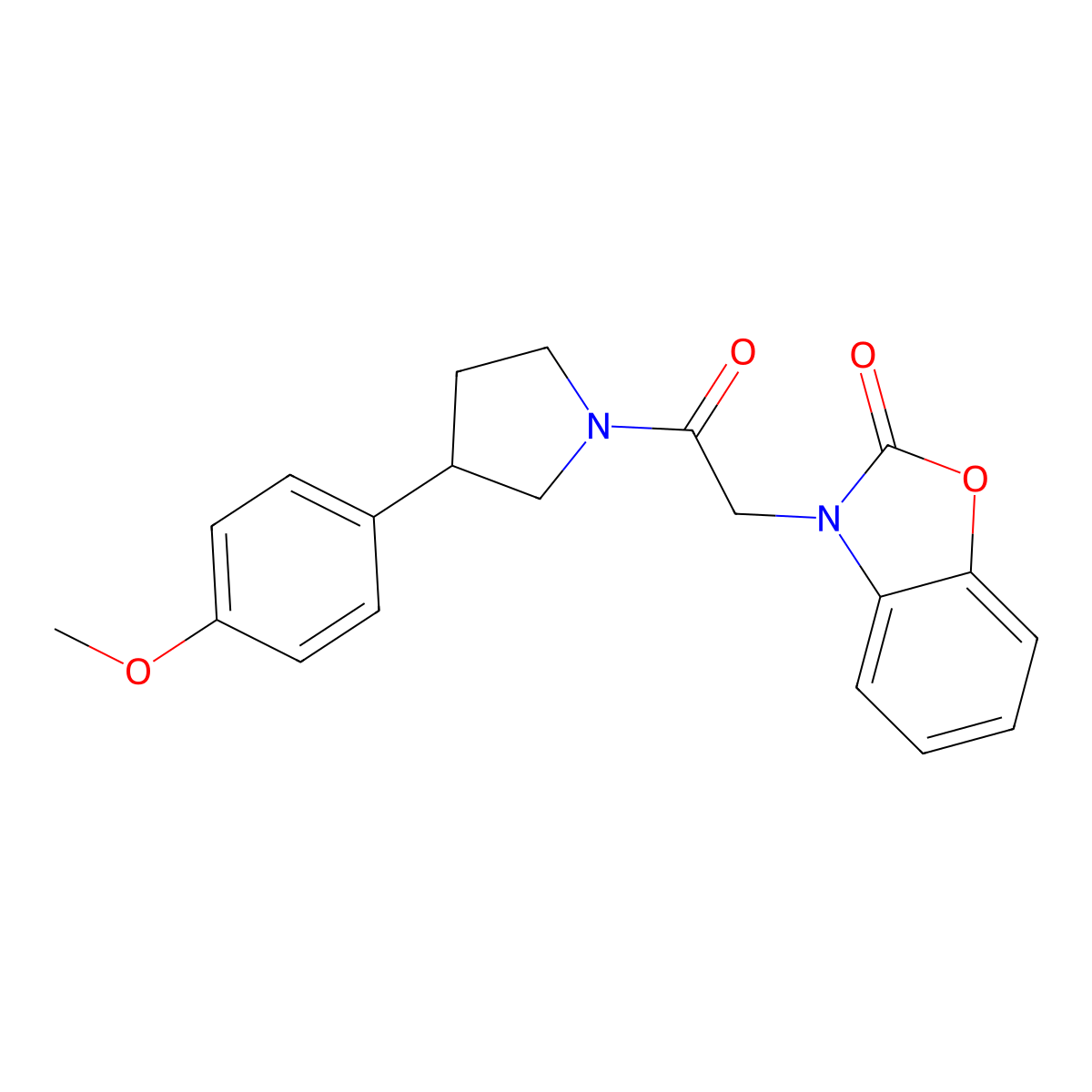 3-(2-(3-(4-methoxyphenyl)pyrrolidin-1-yl)-2-oxoethyl)benzo[d]oxazol-2(3H)-one molecular structure, CAS 1210177-62-0