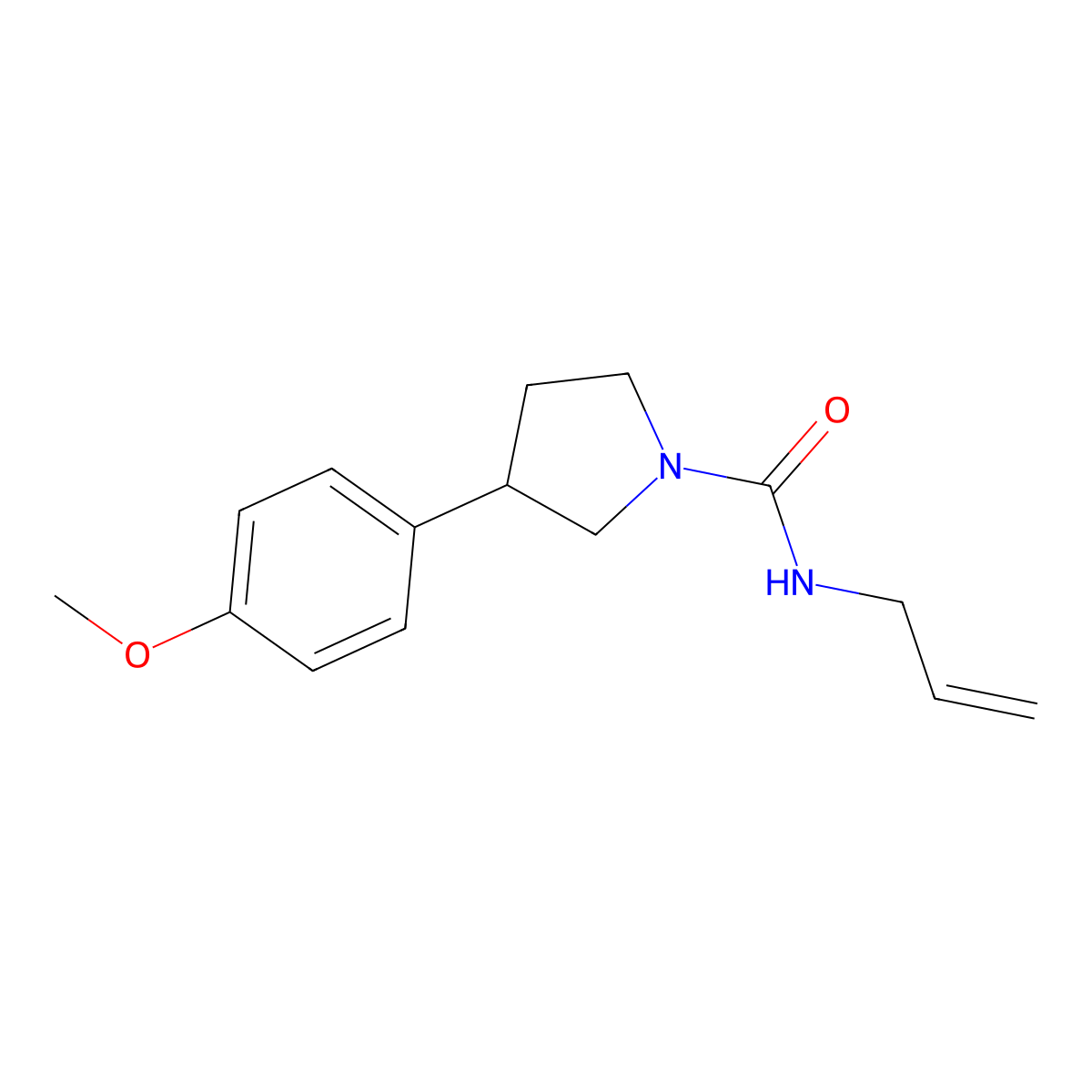 N-allyl-3-(4-methoxyphenyl)pyrrolidine-1-carboxamide molecular structure, CAS 1210188-06-9