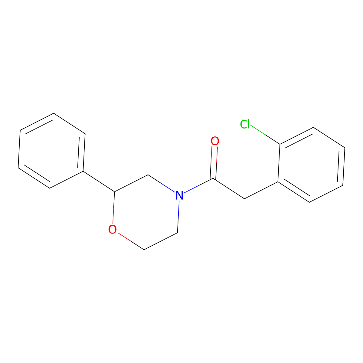 2-(2-Chlorophenyl)-1-(2-phenylmorpholino)ethanone molecular structure, CAS 1210188-61-6